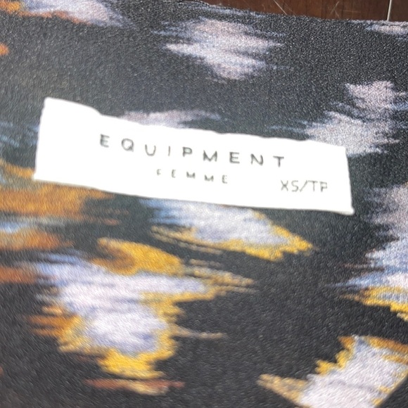 Equipment True Black Multi Geometric Bree silk Dress size extra small‎ - Picture 9 of 12